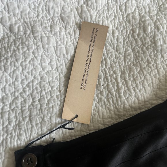 Vintage Saks Fifth Avenue black silk pleated skirt  NWT - Picture 3 of 5